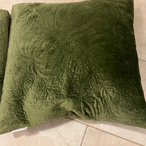 Autumn Hill velveteen olive green autumn cushions - Picture 2 of 6